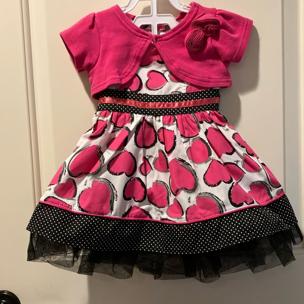 NWOT Sugah & Honey Size 18 Mo. Dress w/ Matching Bolero Jacket & Diaper Cover